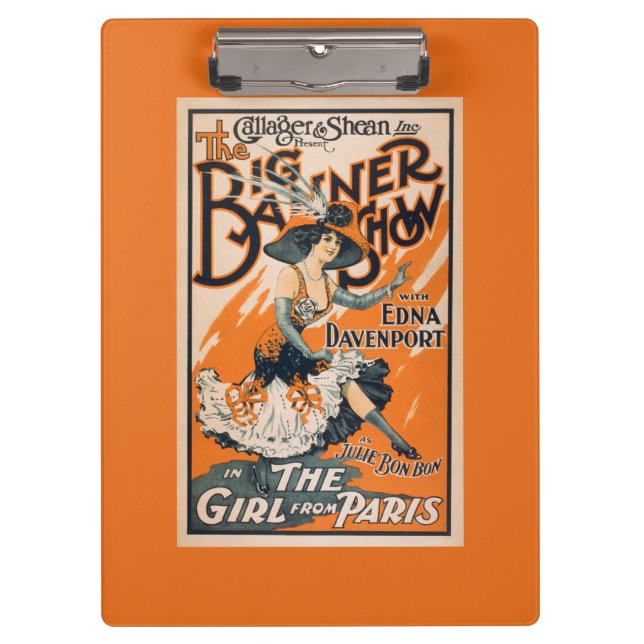Die große Fahnen-Show "das Mädchen von Paris " Klemmbrett (Vorderseite)