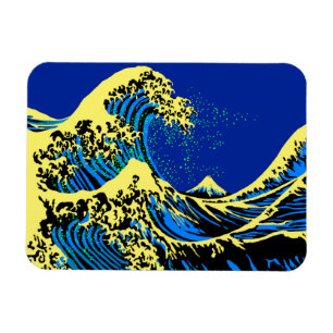 Die große Hokusai-Welle im Pop Art Deco Magnet