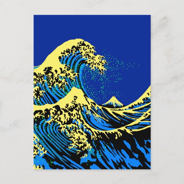 Die große Hokusai-Welle im Pop Art Deco Postkarte (Vorderseite)