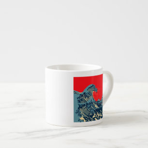 Die große Hokusai-Welle im Stil der Hope Art Espressotasse