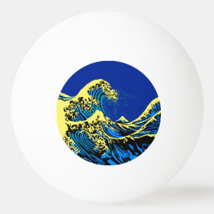 Die große Hokusai Welle in der vibrierenden Tischtennisball