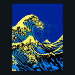 Die große Hokusai-Welle in Pop Art Style Accent Poster<br><div class="desc">Ein von der Großen Welle von Kanagawa inspiriertes, von dem japanischen Künstler Hokusai gemaltes Design. Es wird in einem lebendigen blauen Pop-Kunststil dargestellt. Klingt gut, eine tolle Geschenkidee. Verwenden Sie den Link "Diesen Designer Gefragt", um uns mit Ihren speziellen Designanfragen oder für Hilfe bei Ihren individuellen Projektbedürfnissen zu kontaktieren. Eine...</div>