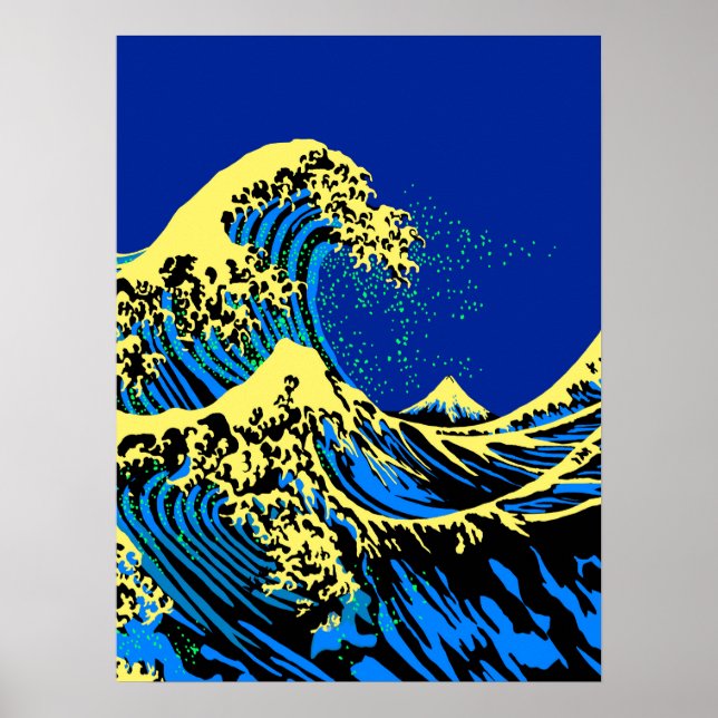 Die große Hokusai-Welle in Pop Art Style Accent Poster (Vorne)