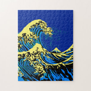 Die große Hokusai-Welle in Pop Art Style Accent Puzzle