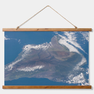 Die große Insel Hawaii und ihre Berge Wandteppich Mit Holzrahmen