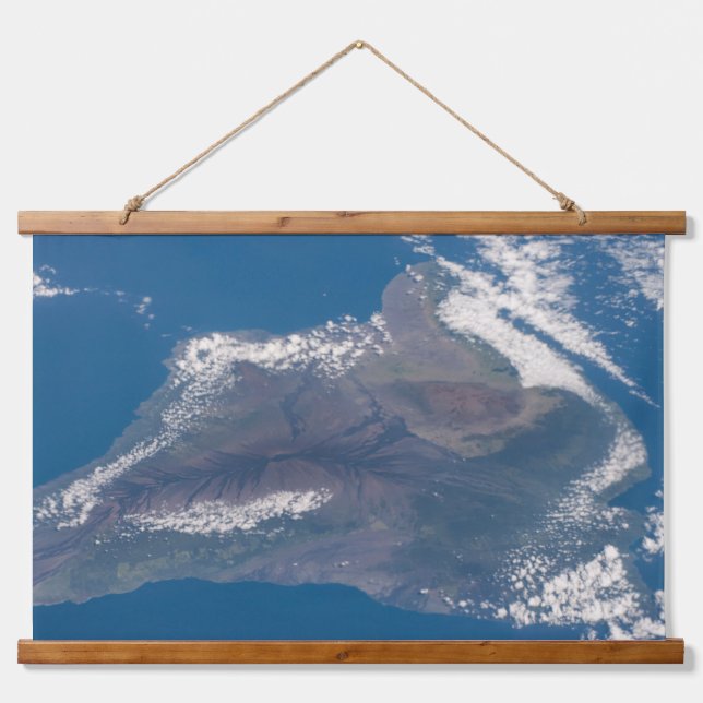 Die große Insel Hawaii und ihre Berge Wandteppich Mit Holzrahmen (Vorne)
