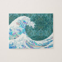 die große irisierende Welle von Kanigawa (grün)