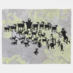 Die große Jagd auf Petroglyph Fleecedecke
