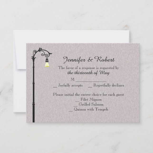 Die große, leicht zu verheiratende Reaktionskarte RSVP Karte (Vorderseite)