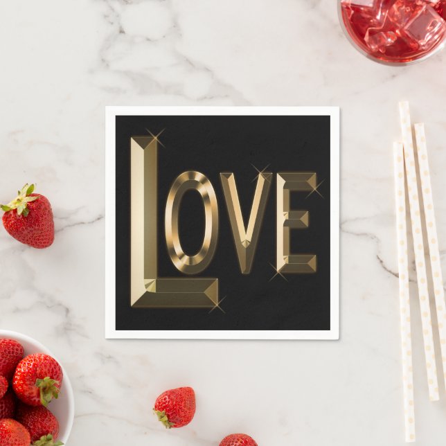 Die große Liebe ist das goldene Wort. Serviette (Beispiel)