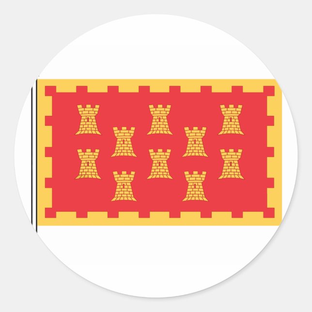 Die große mancunianische Flagge Runder Aufkleber (Vorderseite)