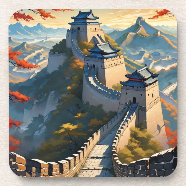 Die große Mauer der China Getränkeuntersetzer (Vorderseite)