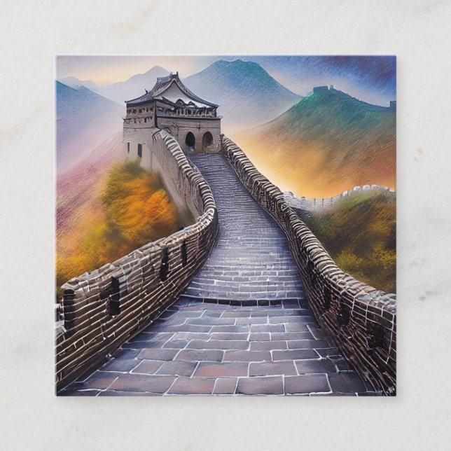 Die Große Mauer der China ist eine der ikonischste Quadratische Visitenkarte (Vorderseite)