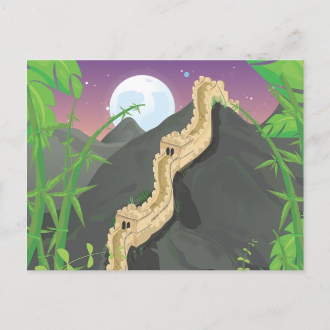 Die große Mauer der China Postkarte (Vorderseite)