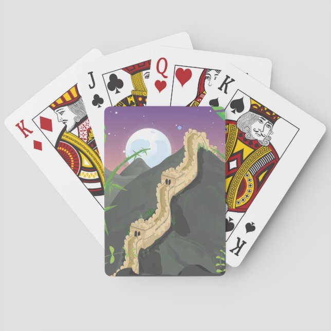 Die große Mauer des Cartoon der China Spielkarten (Rückseite)