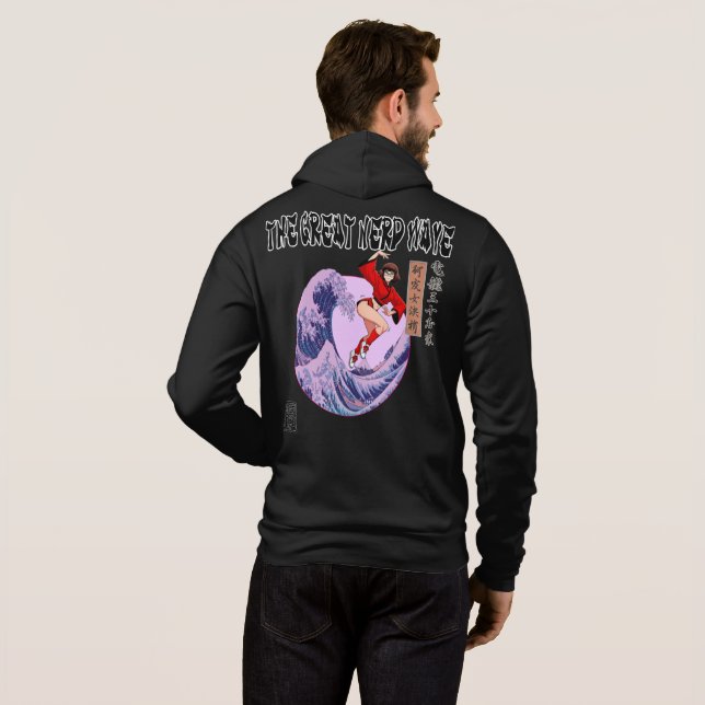 Die große Nerd-Welle Hoodie (Schwarz voll)
