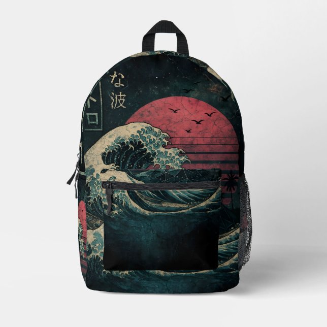 Die große Retrowelle Classic Bedruckter Rucksack (Vorderseite)