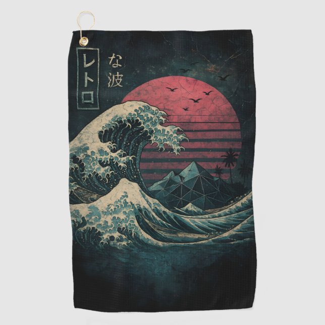 Die große Retrowelle Classic Golfhandtuch (Vorderseite)