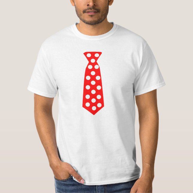 Die große rote und weiße Polka-Punkt-Krawatte. T-Shirt (Vorderseite)