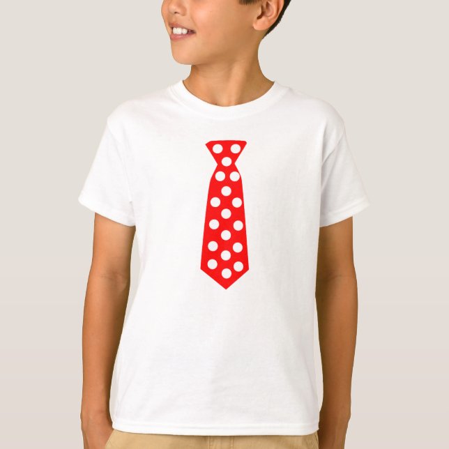 Die große rote und weiße Polka-Punkt-Krawatte. T-Shirt (Vorderseite)