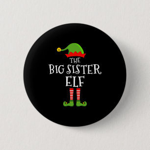 Die große Schwester-Elfe Lustige Weihnachten passe Button