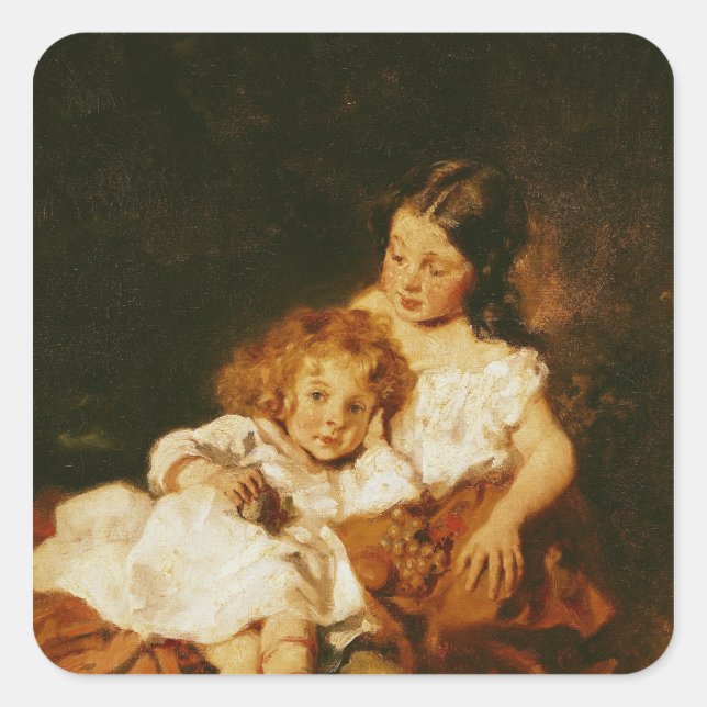 Die große Schwester Quadratischer Aufkleber (Vorderseite)