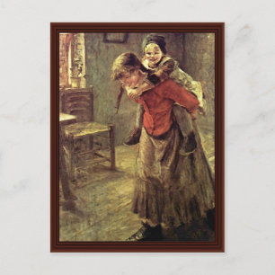 Die große Schwester von Fritz von Uhde Postkarte