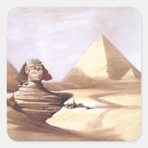 Die Große Sphinx, Pyramiden von Giza Quadratischer Aufkleber