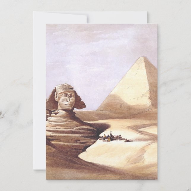 Die große Sphinx, Pyramiden von Gizeh Einladung (Vorderseite)