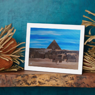 Die Große Sphinx und die Pyramide von Khafre Fotoplatte