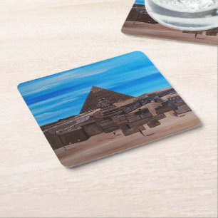 Die Große Sphinx und die Pyramide von Khafre Rechteckiger Pappuntersetzer