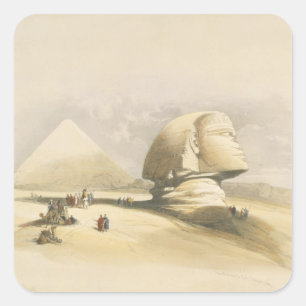 Die Große Sphinx und die Pyramiden von Gizeh, aus Quadratischer Aufkleber