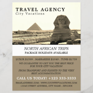 Die Große Sphinx von Giza, Ägypten, Reisebüro Flyer