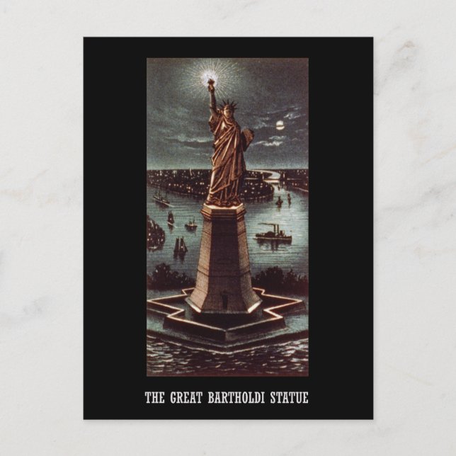  Die große Statue von Bartholdi Postkarte (Vorderseite)