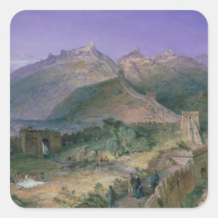 Die große Wand von China, 1886 (w/c) Quadratischer Aufkleber