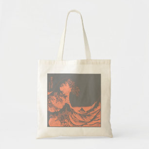 Die große Wave Tote Tasche Peach & Gray