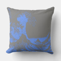 Die große Welle blau & grau klopfen