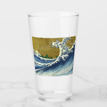Die große Welle (blaue und goldene japanische Kuns