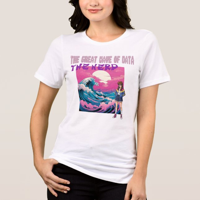 Die große Welle der Daten Tri-Blend Shirt (Vorderseite)