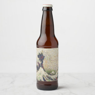 Die große Welle der Honeydew Melon Kunsthandwerk Bierflaschenetikett