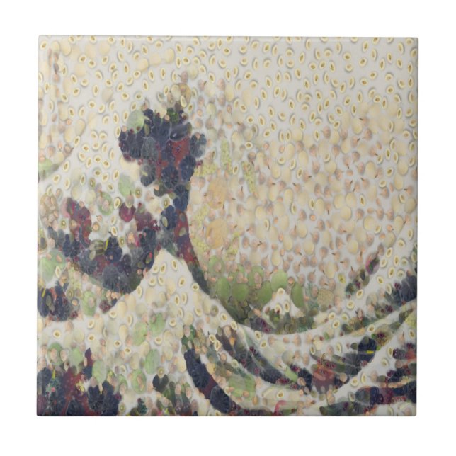 Die große Welle der Honeydew Melon Kunsthandwerk Fliese (Vorderseite)