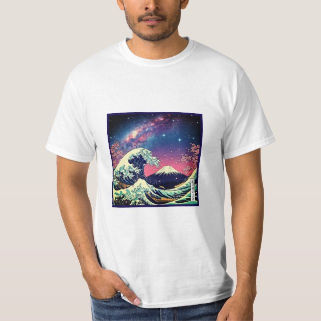 Die große Welle der Sternennacht T-Shirt (Vorderseite)