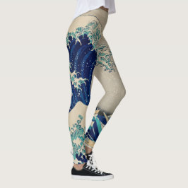 Die große Welle der Vintagen Kunst Kanagawas Leggings