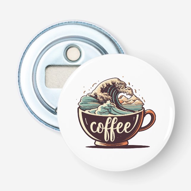 Die große Welle des Kaffees Flaschenöffner (Vorderseite)