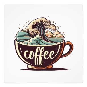 Die große Welle des Kaffees Fotodruck