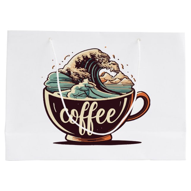 Die große Welle des Kaffees Geschenktüte (Rückseite)