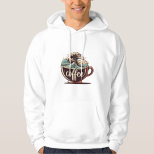 Die große Welle des Kaffees Hoodie