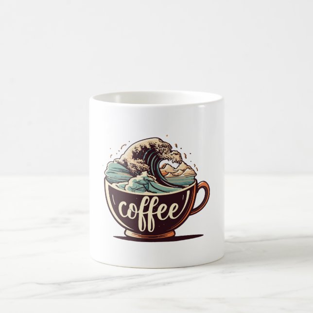 Die große Welle des Kaffees Kaffeetasse (Mittel)
