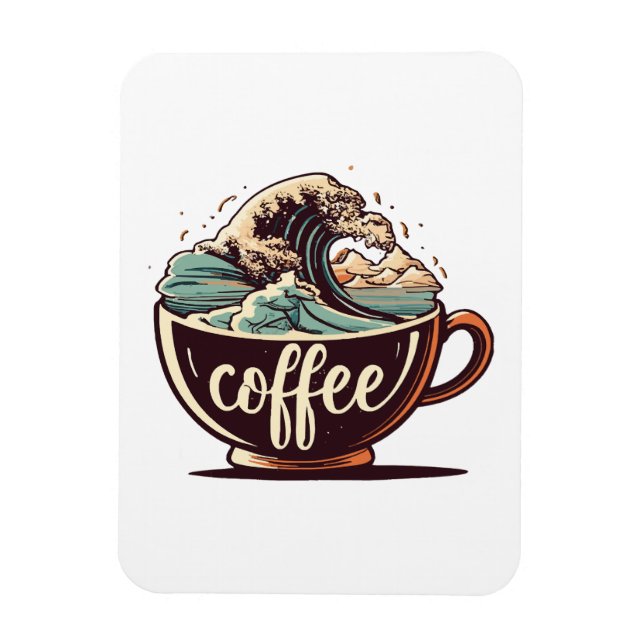 Die große Welle des Kaffees Magnet (Vertikal)