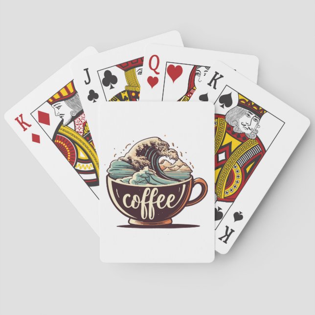Die große Welle des Kaffees Spielkarten (Rückseite)